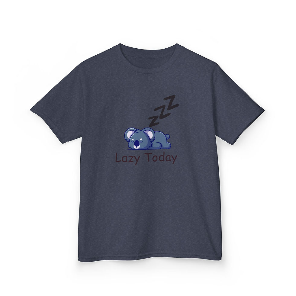 Thumbnail: Lazy Today Kids Tee, Cute Koala T-Shirt, Fun Kids Apparel, Sleepy Animal Shirt
