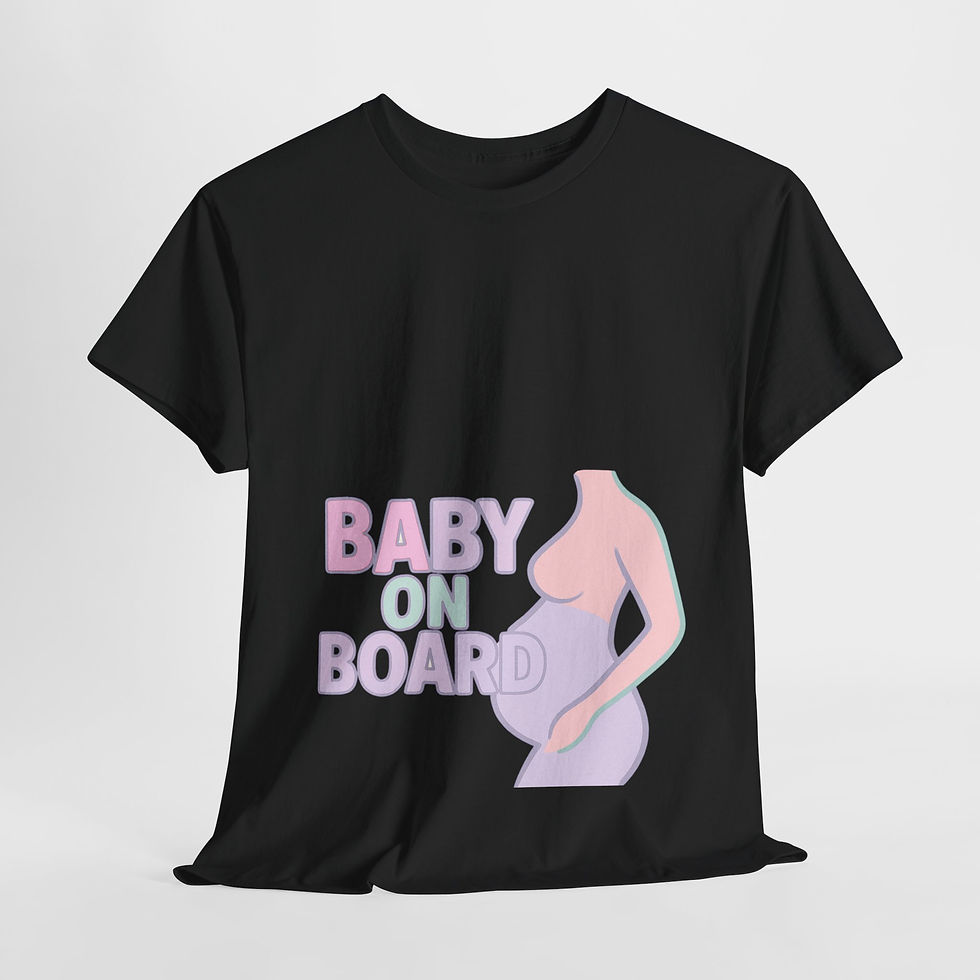 Thumbnail: Cute Pregnancy Announcement Tee, Baby on Board Expecting Mom 