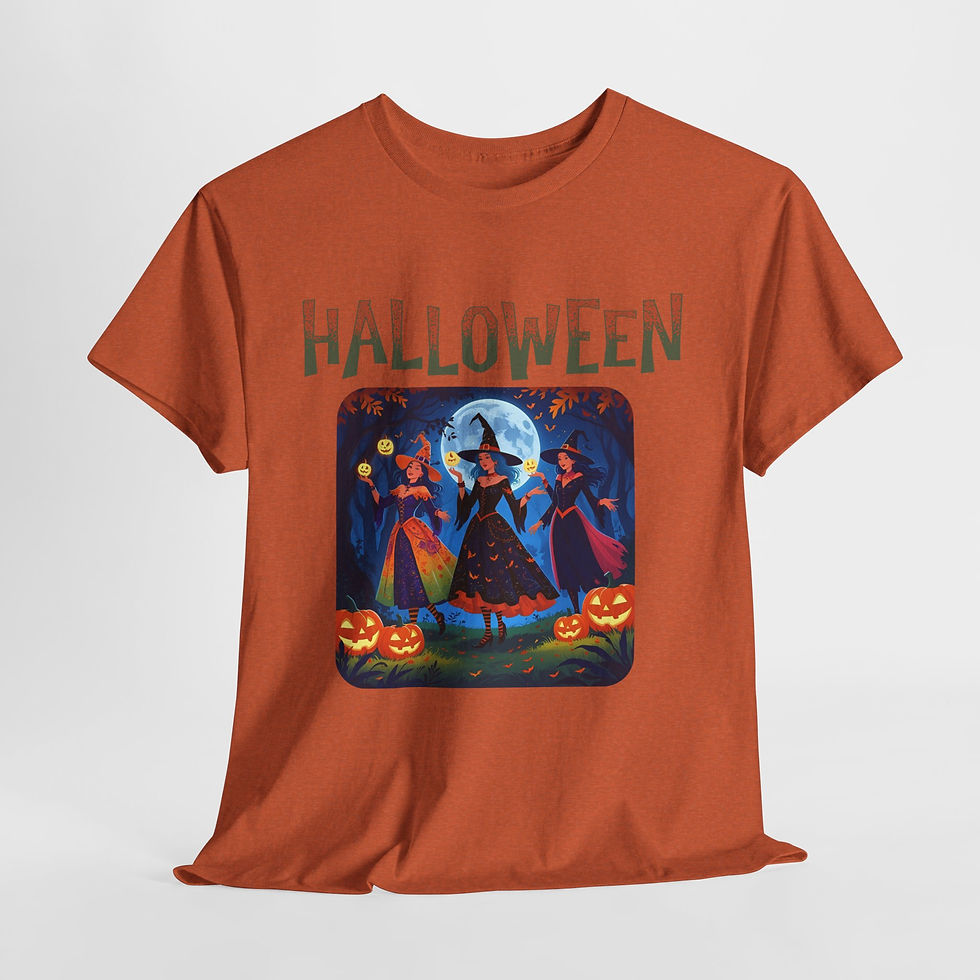 Thumbnail: Halloween Heavy Cotton Tee, Spooky Theme Shirt, Fall Celebration