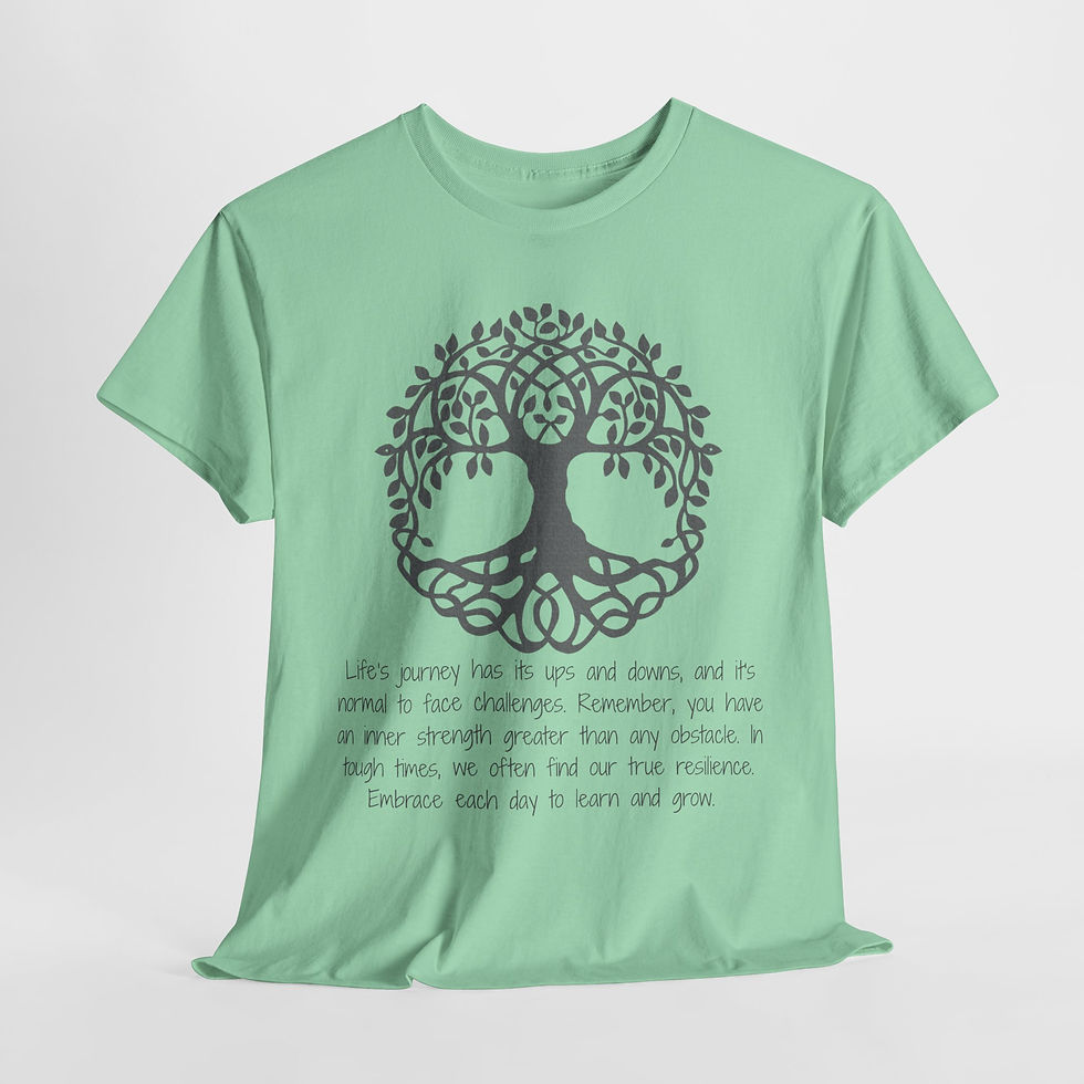 Thumbnail: Nature-Inspired Heavy Cotton Tee with Motivational Quote