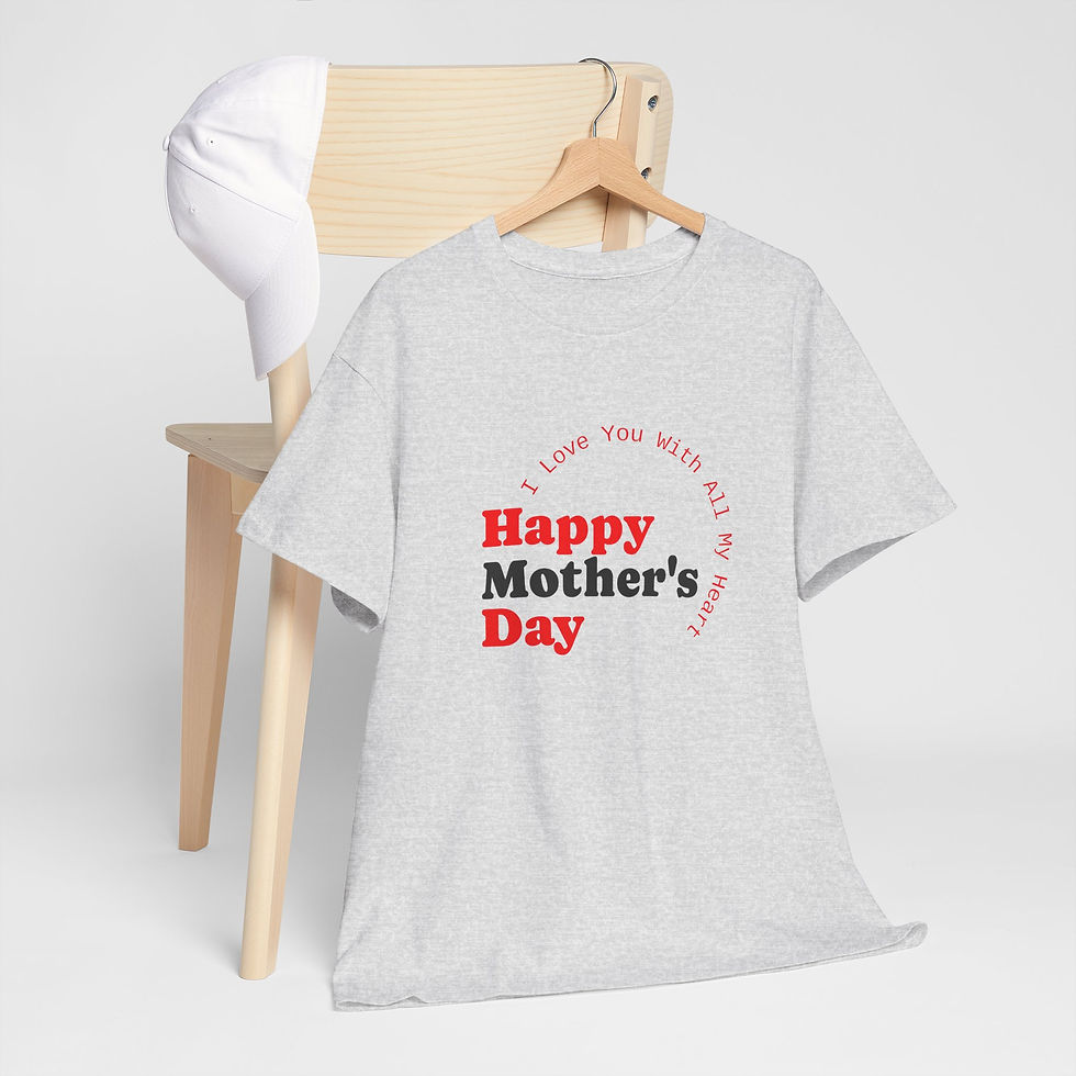 Thumbnail: Happy Mother's Day Unisex Heavy Cotton Tee - 'I Love You With All My Heart'