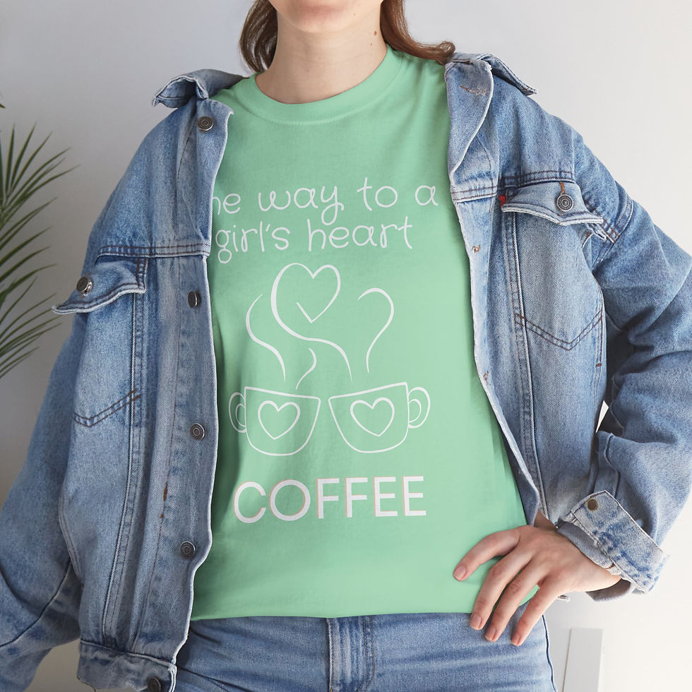 Thumbnail: Coffee Lover's Cotton Tee - Perfect Gift for Her, Casual Wear, Cute Coffee Shirt