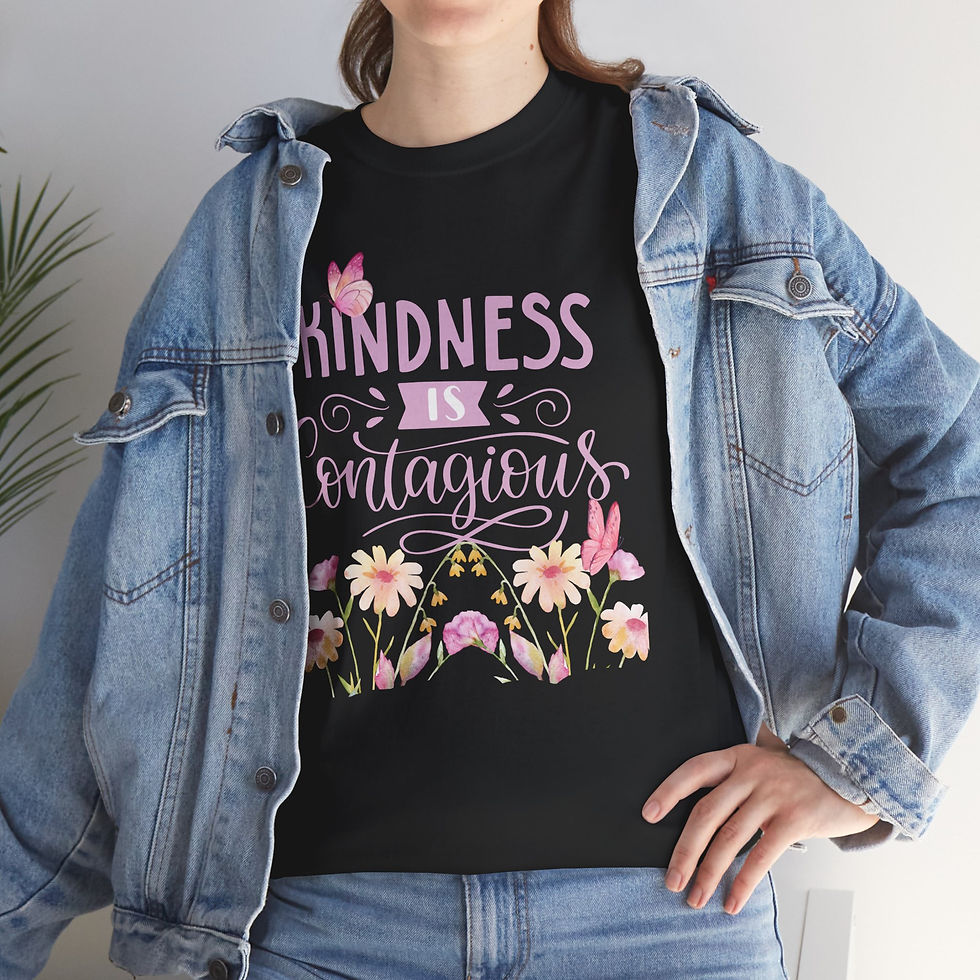 Thumbnail: Kindness is Contagious Tee, Floral Graphic T-Shirt, Positive Affirmation Shirt