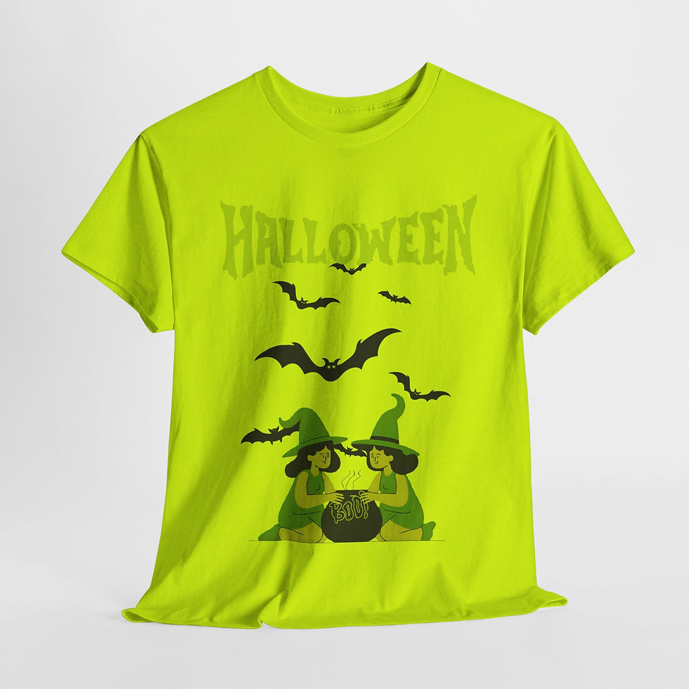 Thumbnail: Halloween Witch Cotton Tee, T-Shirt for Halloween Parties, Spooky Season Gift
