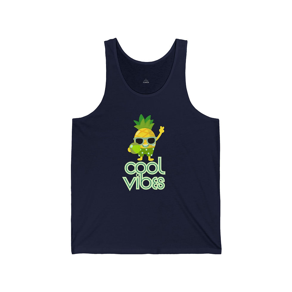 Thumbnail: Cool Vibes Pineapple Jersey Tank Top, Summer Tank, Beachwear