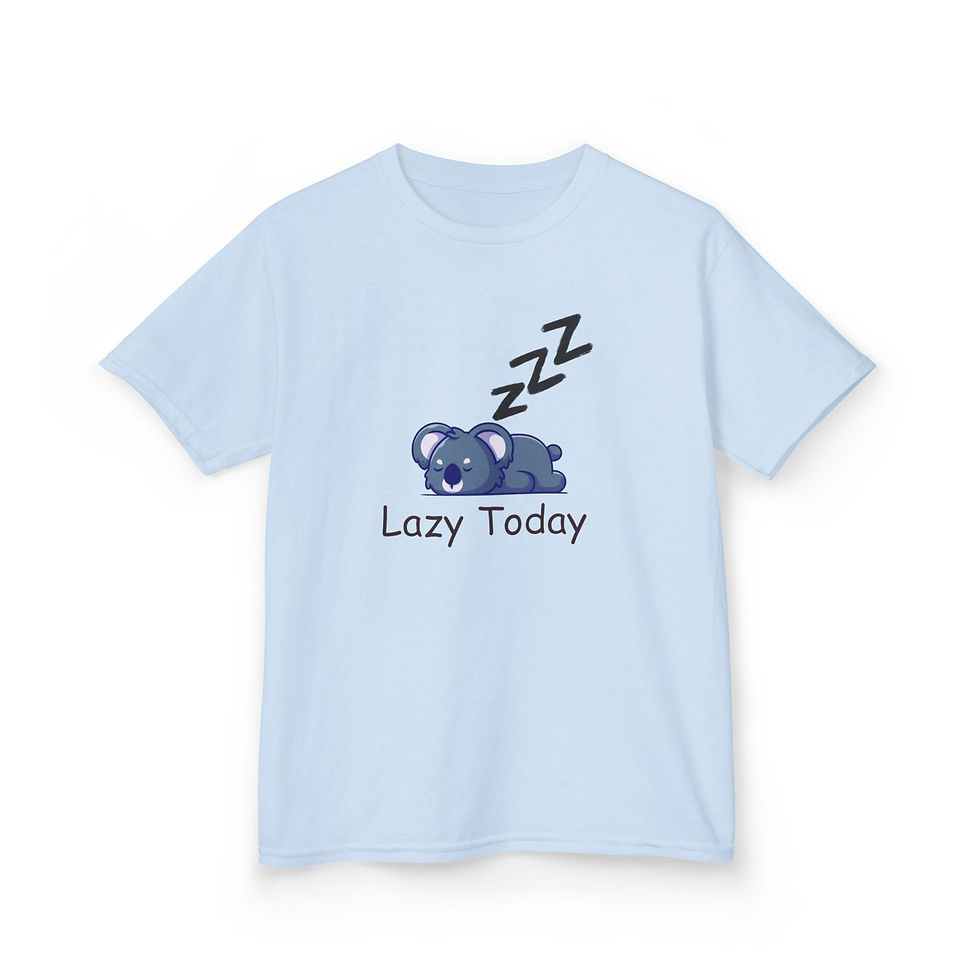 Thumbnail: Lazy Today Kids Tee, Cute Koala T-Shirt, Fun Kids Apparel, Sleepy Animal Shirt