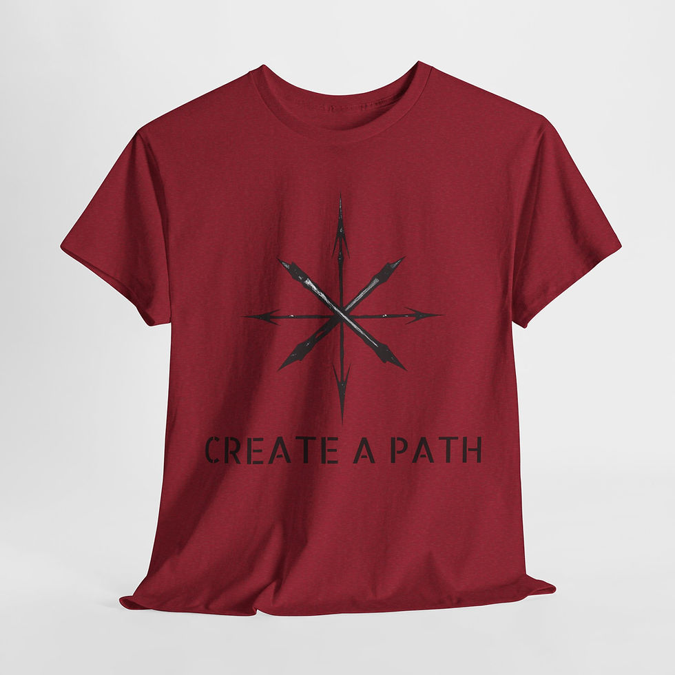 Thumbnail: Unisex Heavy Cotton Tee - 'Create a Path' Inspirational T-Shirt