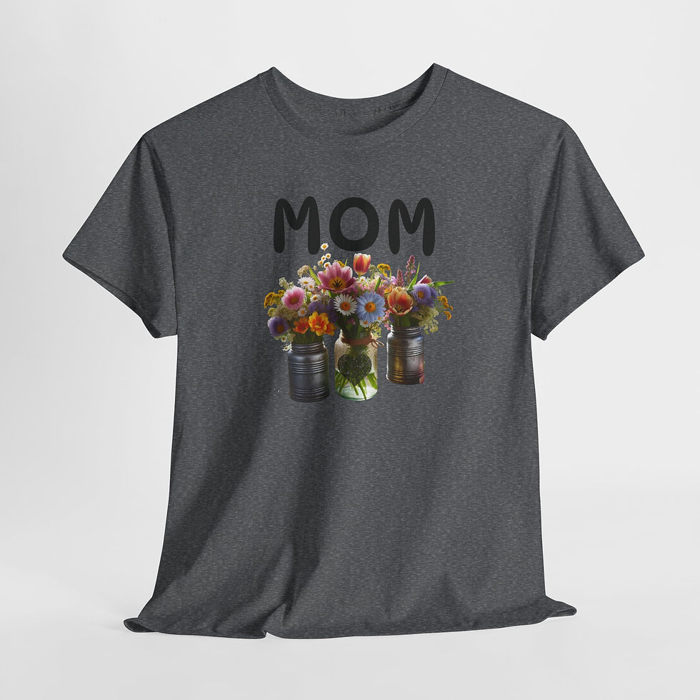 Thumbnail: Mom Flower Graphic Unisex Heavy Cotton Tee
