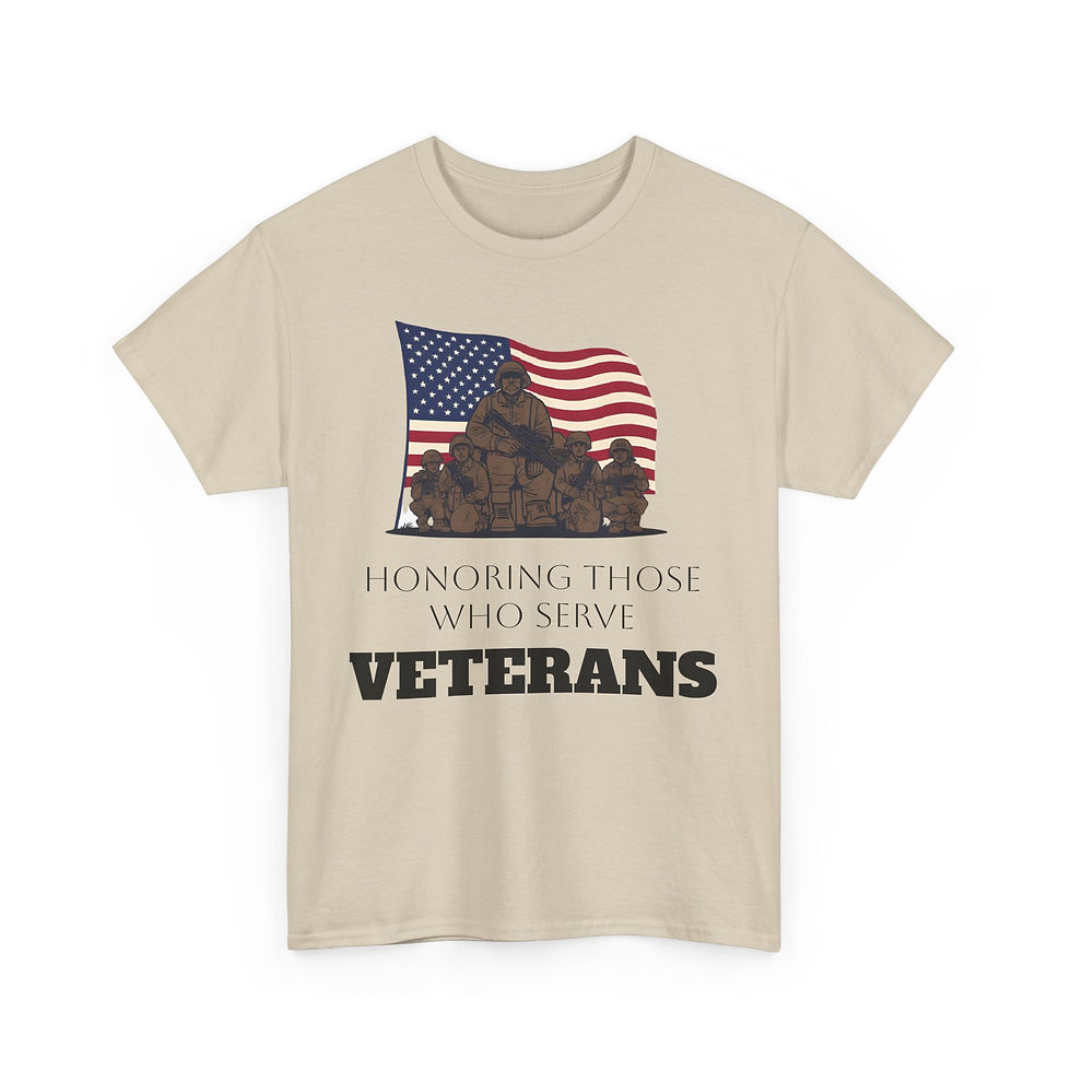 Thumbnail: Unisex Veterans Tribute Tee, Honoring Those Who Serve, Patriotic T-Shirt
