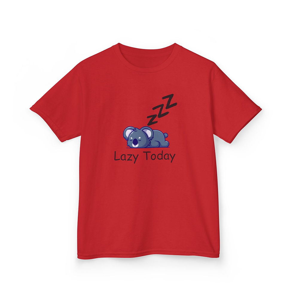 Thumbnail: Lazy Today Kids Tee, Cute Koala T-Shirt, Fun Kids Apparel, Sleepy Animal Shirt