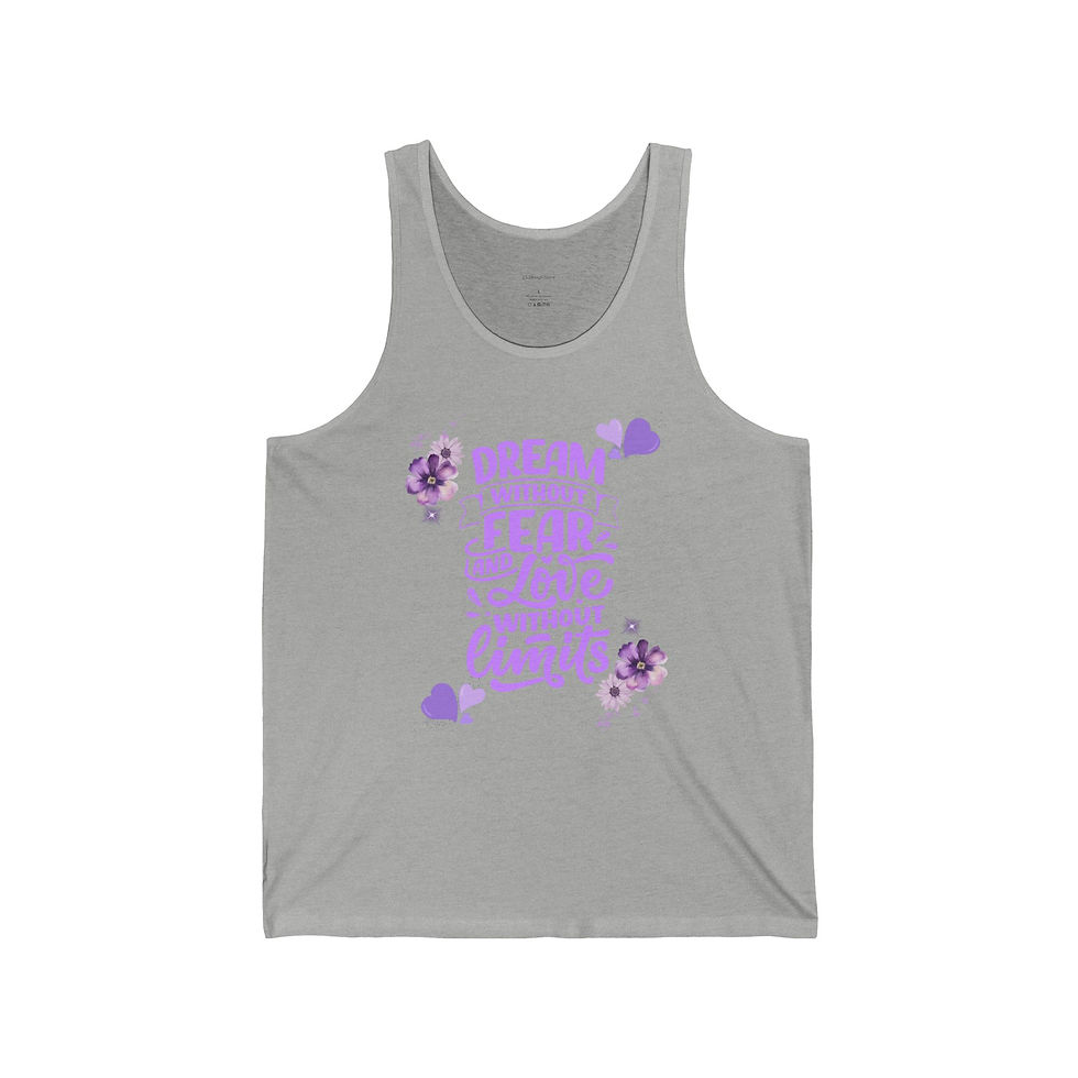 Thumbnail: Inspirational Jersey Tank - Dream Without Fear, Motivational Summer Top