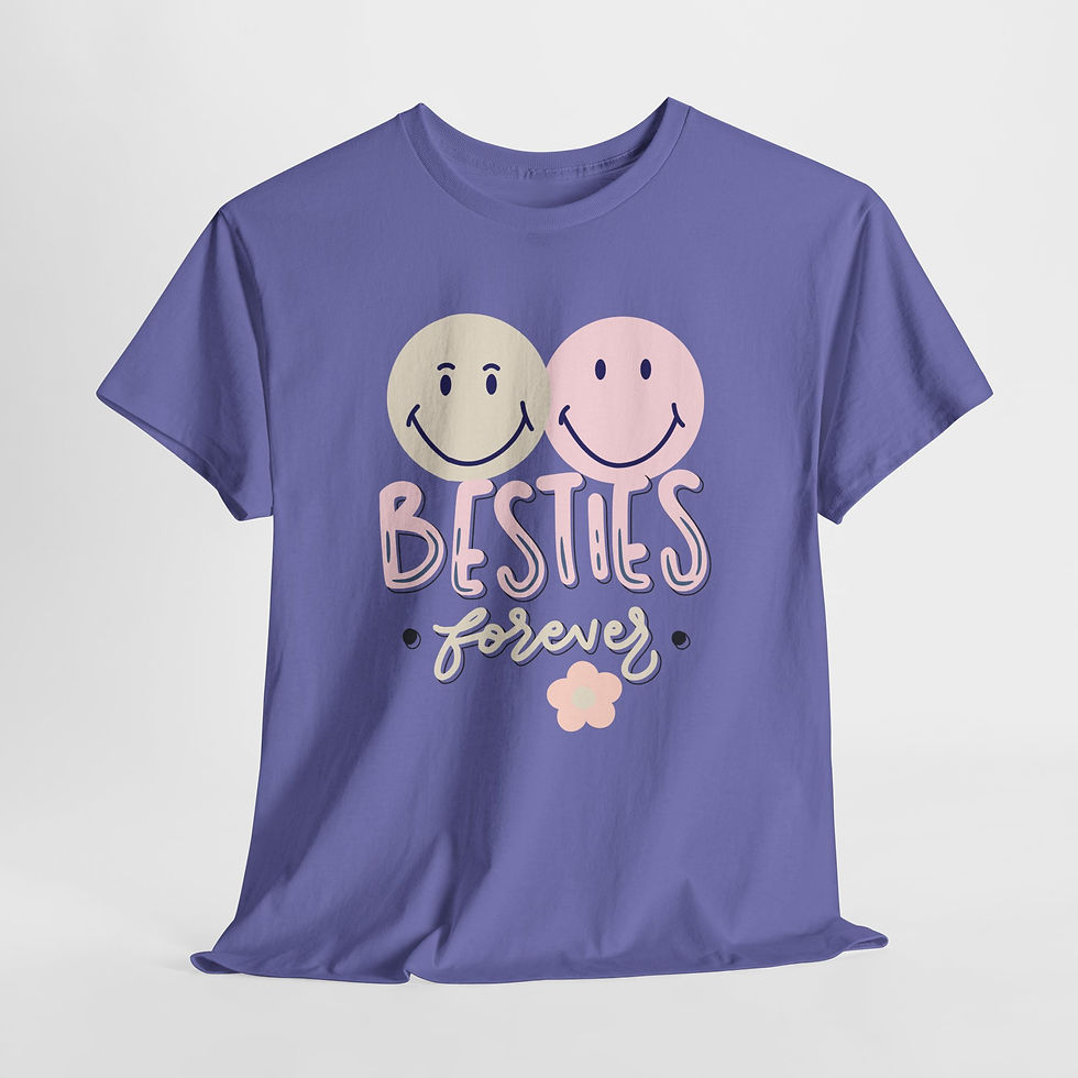 Thumbnail: Besties Forever Unisex Heavy Cotton Tee - Cute Friendship Tee