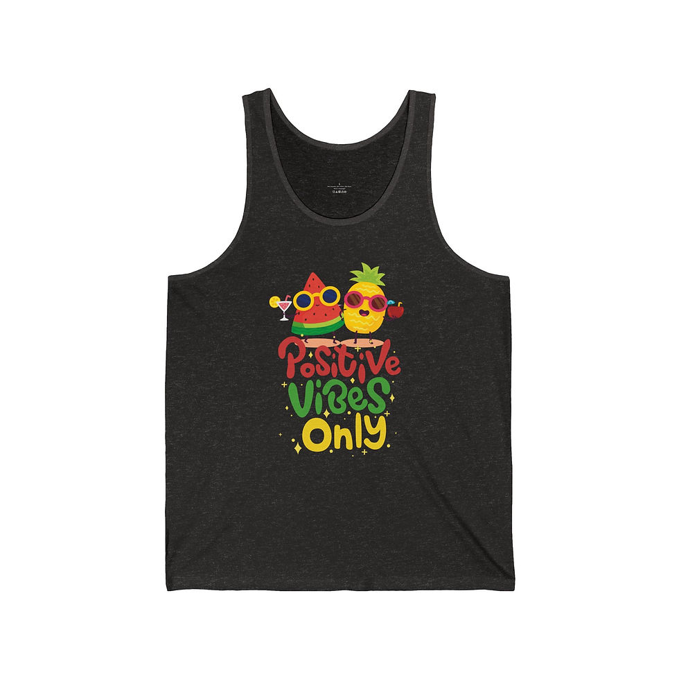 Thumbnail: Positive Vibes Only Jersey Tank | Summer Party Top, Vacation Shirt