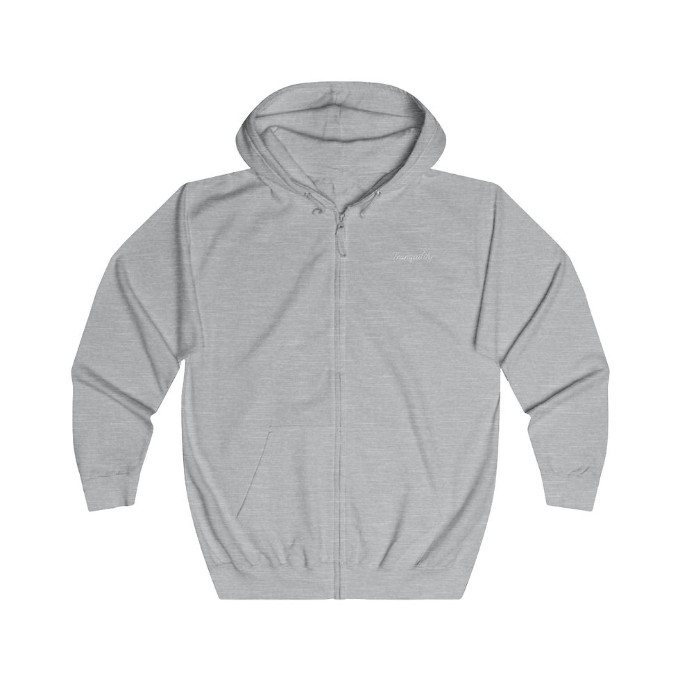 Thumbnail: Unisex Tranquility Lotus Full Zip Hoodie - Mindfulness and Relaxation
