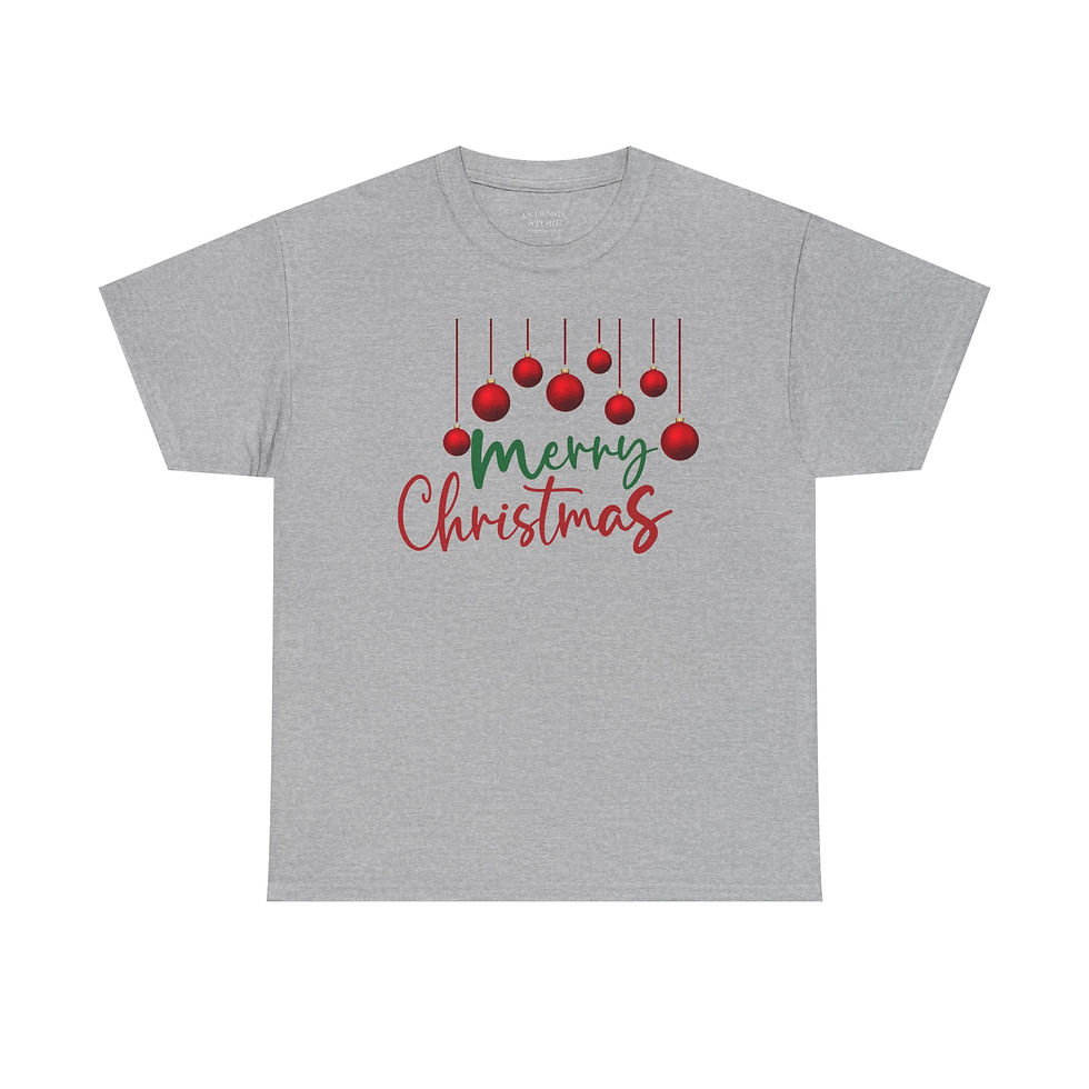 Thumbnail: Merry Christmas Unisex Heavy Cotton Tee | Holiday Shirt, Christmas Gift
