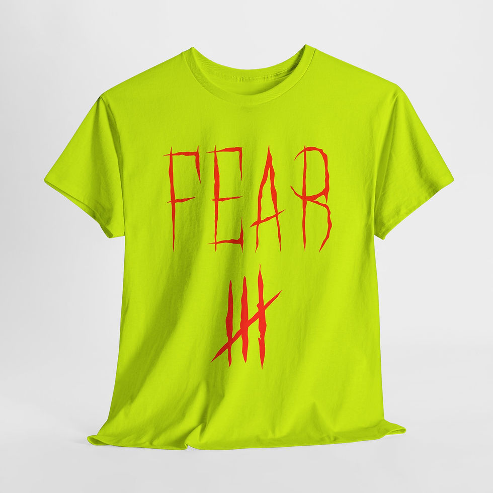 Thumbnail: Fear Heavy Cotton Tee - Edgy Graphic Tee, Casual Wear, Gift for Halloween