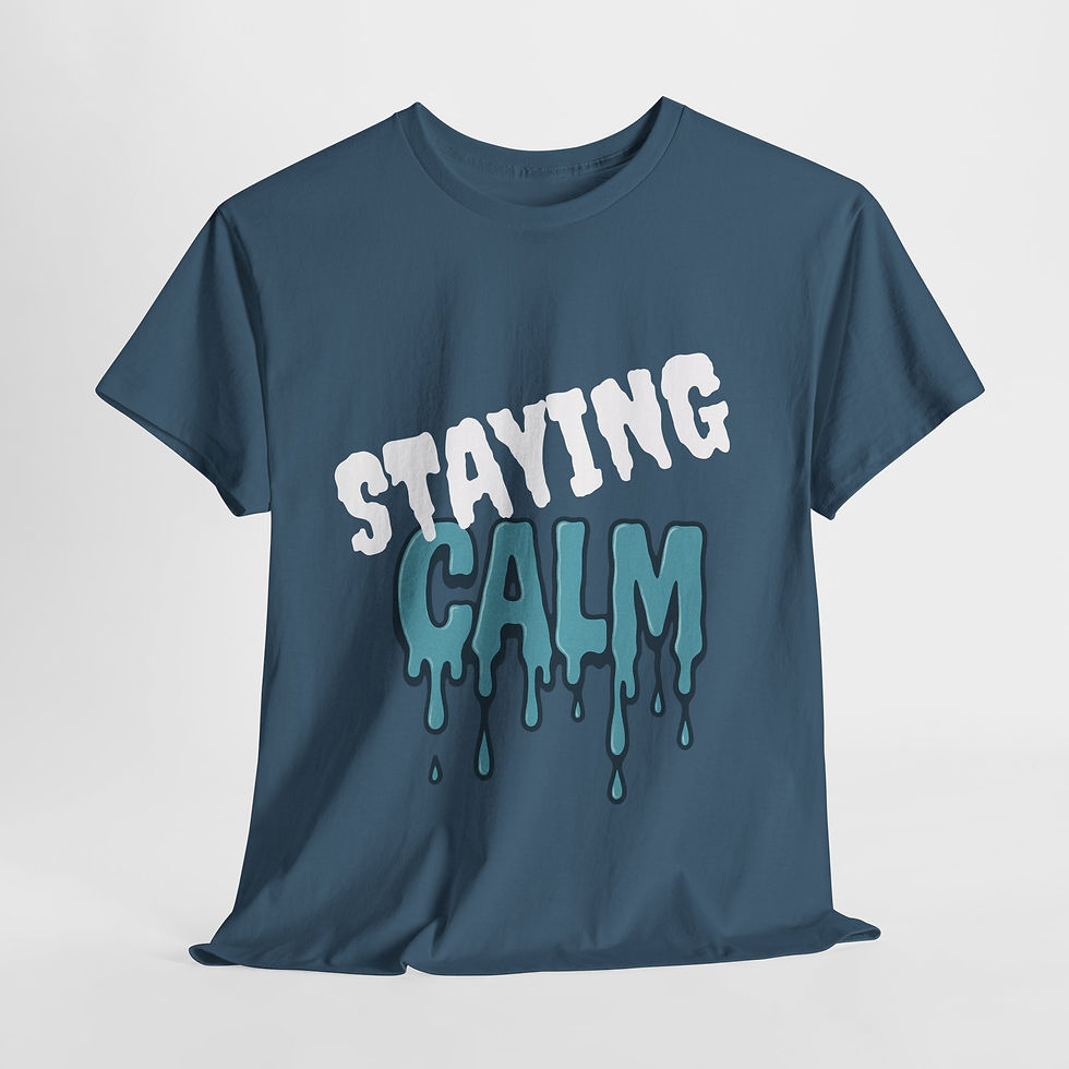 Thumbnail: Staying Calm Unisex Heavy Cotton Tee - Relaxed Fit Graphic Shirt