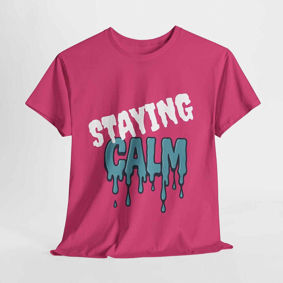 Thumbnail: Staying Calm Unisex Heavy Cotton Tee - Relaxed Fit Graphic Shirt