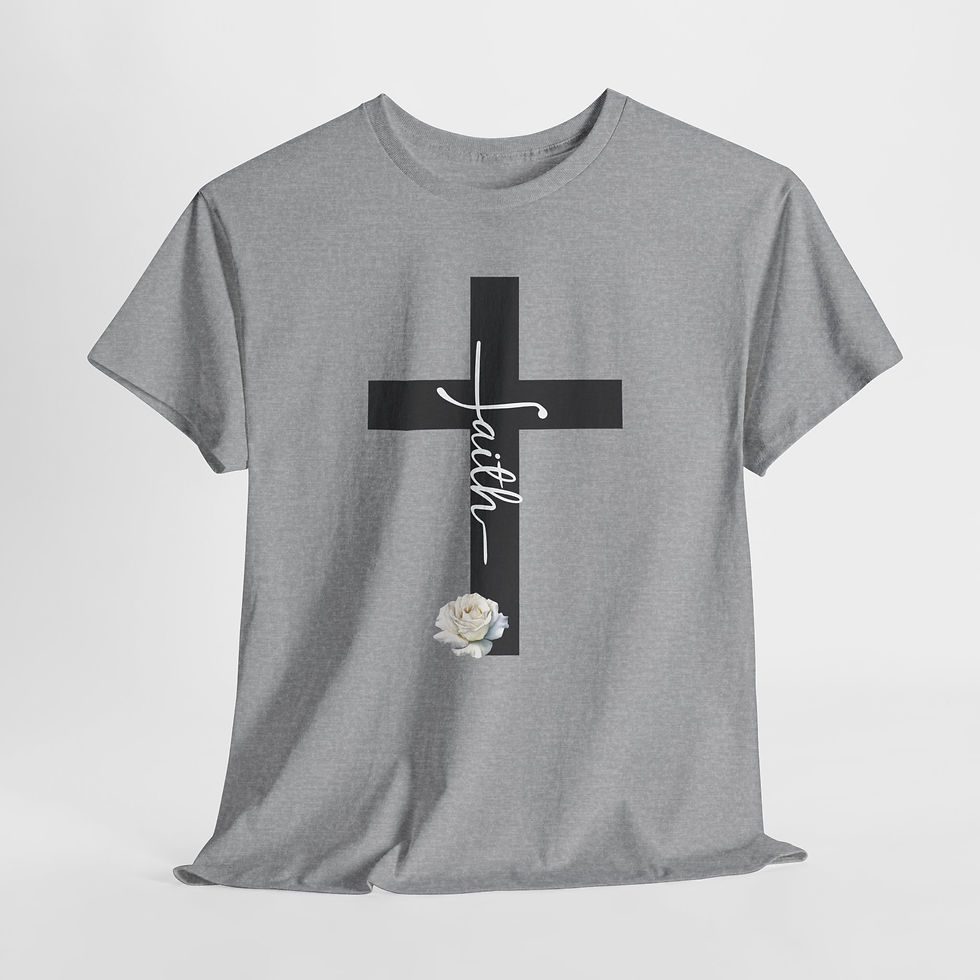 Thumbnail: Faith Cross Tee, Cotton Shirt, Inspirational Gift