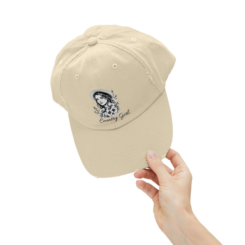 Thumbnail: Country Girl Distressed Cap - Unisex Vintage Style Hat