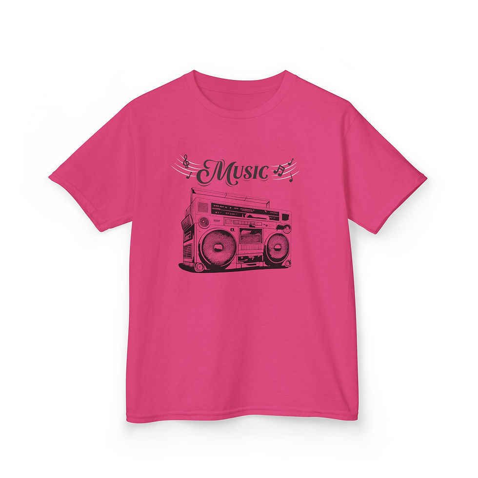 Thumbnail: Music Vibe Kids Tee, Music Lover Gift, Youth Cotton T-Shirt, Musical Fashion