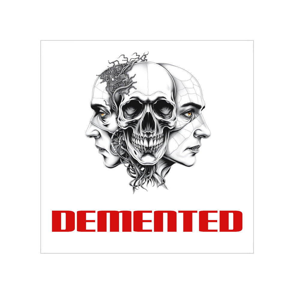 Thumbnail: Demented Skull Outdoor Sticker - Transparent Square Decal for Car, Laptop & Gear
