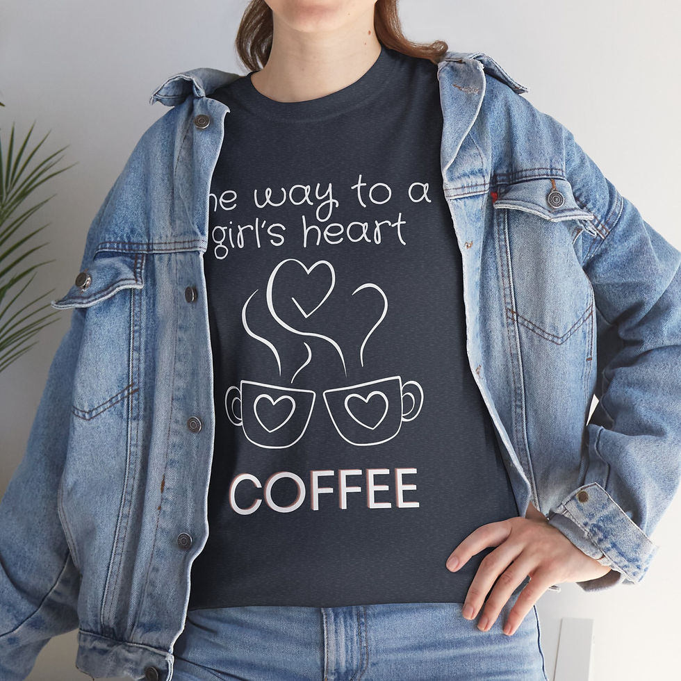Thumbnail: Coffee Lover's Cotton Tee - Perfect Gift for Her, Casual Wear, Cute Coffee Shirt