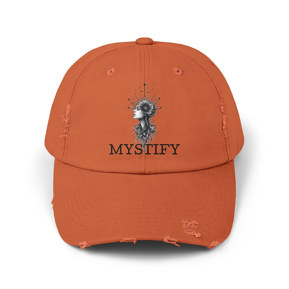 Thumbnail: Mystify Unisex Distressed Cap - Vintage Style Hat for Free Spirits