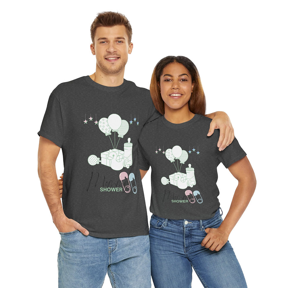 Thumbnail: Mommy Shower Unisex Heavy Cotton Tee – Celebrate New Beginnings with Comfort!