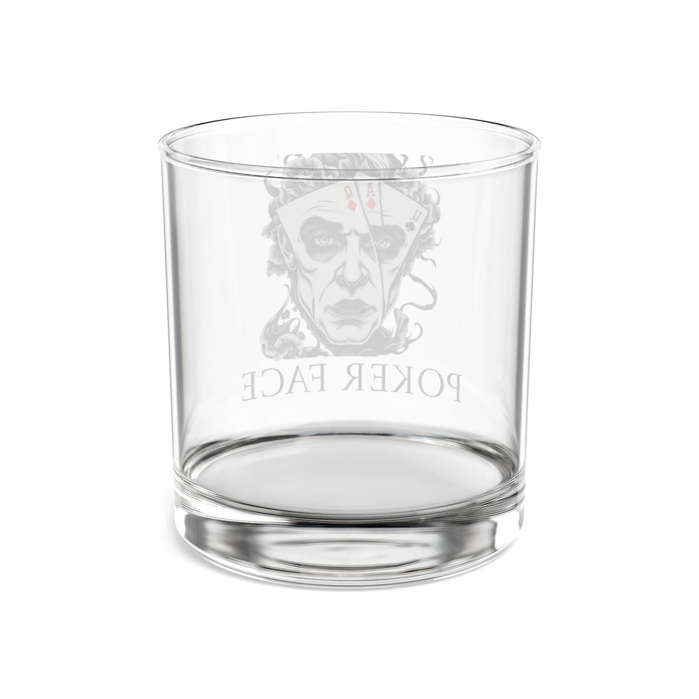 Thumbnail: Poker Face Rocks Glass - 10oz| Perfect Gift for Gamers and Cocktail Lovers