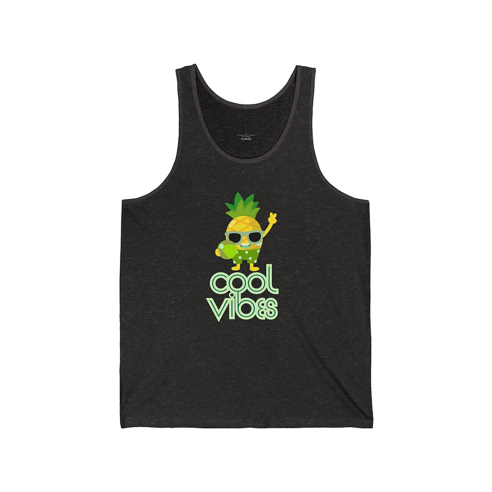 Thumbnail: Cool Vibes Pineapple Jersey Tank Top, Summer Tank, Beachwear