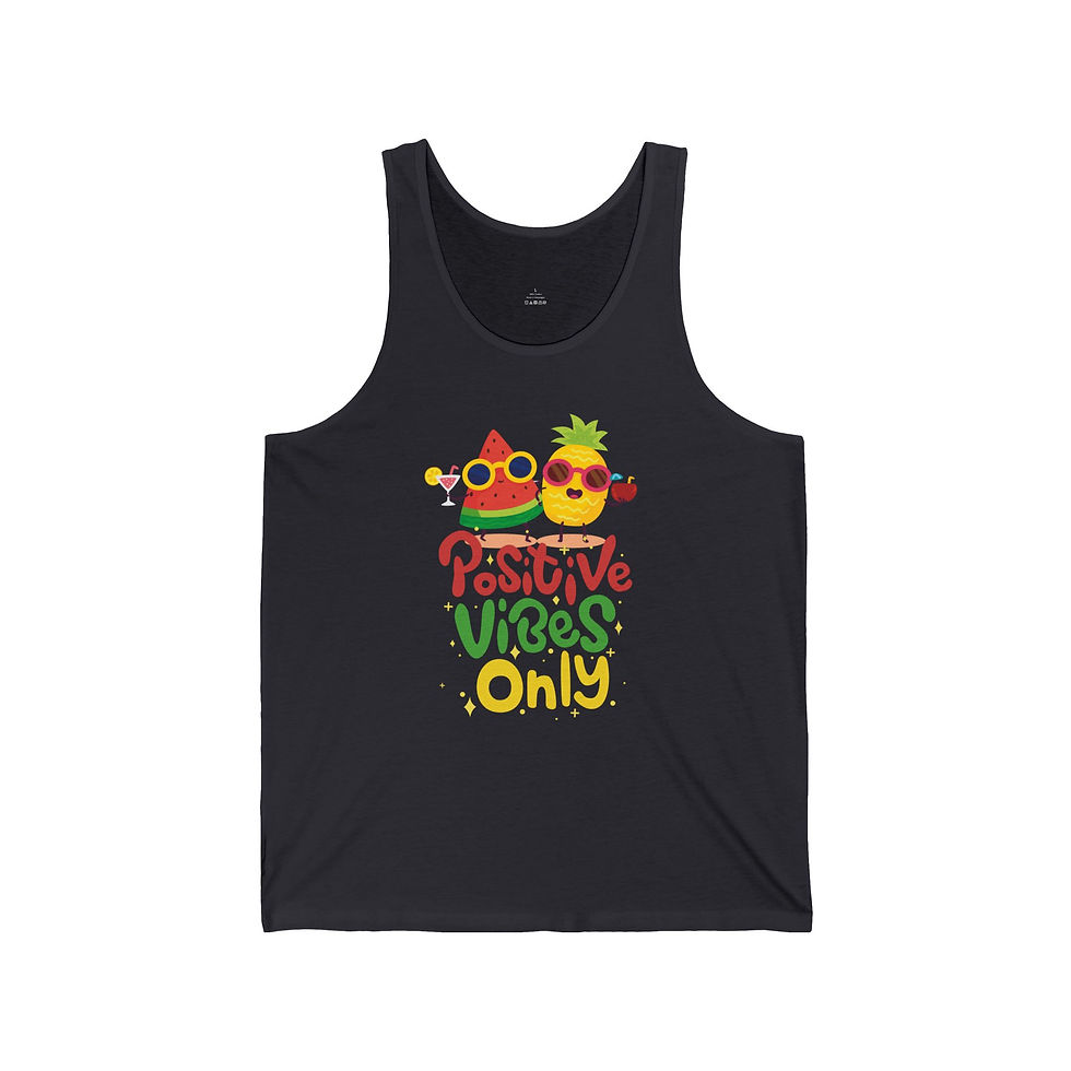 Thumbnail: Positive Vibes Only Jersey Tank | Summer Party Top, Vacation Shirt