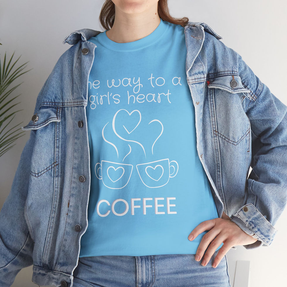 Thumbnail: Coffee Lover's Cotton Tee - Perfect Gift for Her, Casual Wear, Cute Coffee Shirt