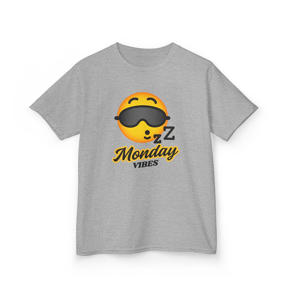 Thumbnail: Cool Kids Tee - Monday Vibes Shirt, Fun Cotton T-Shirt for Kids