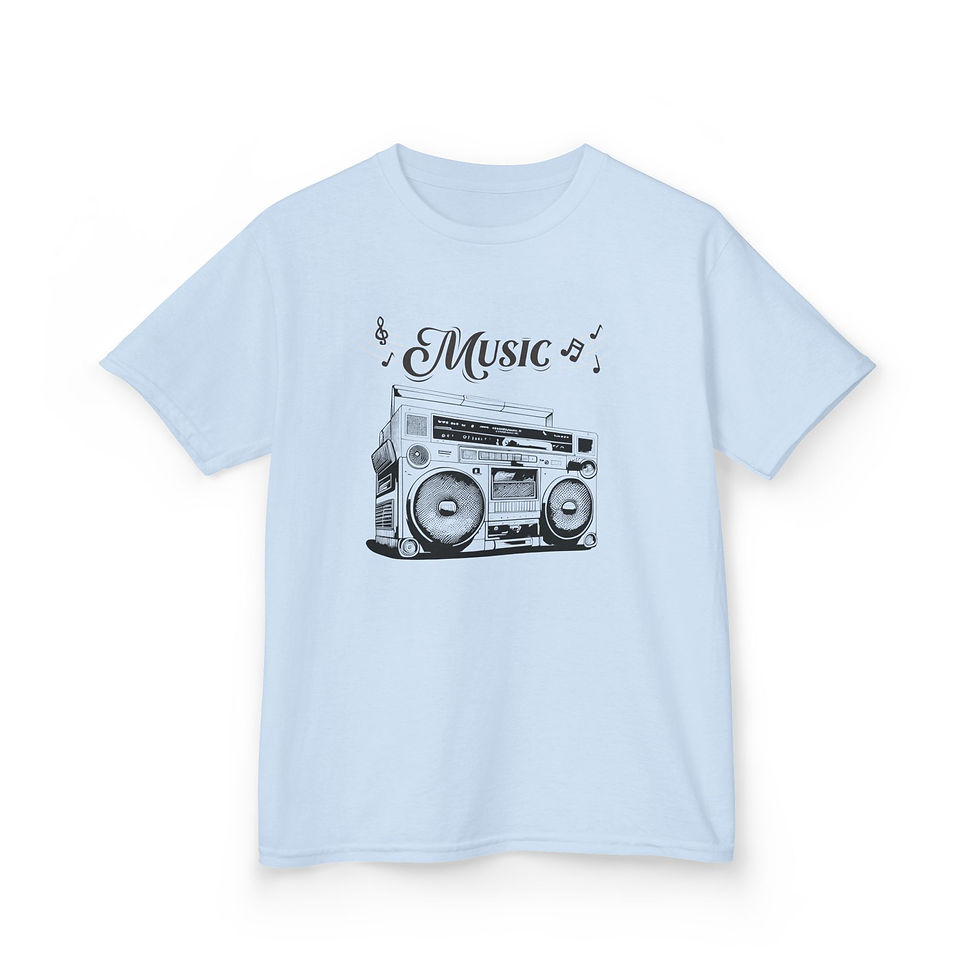 Thumbnail: Music Vibe Kids Tee, Music Lover Gift, Youth Cotton T-Shirt, Musical Fashion