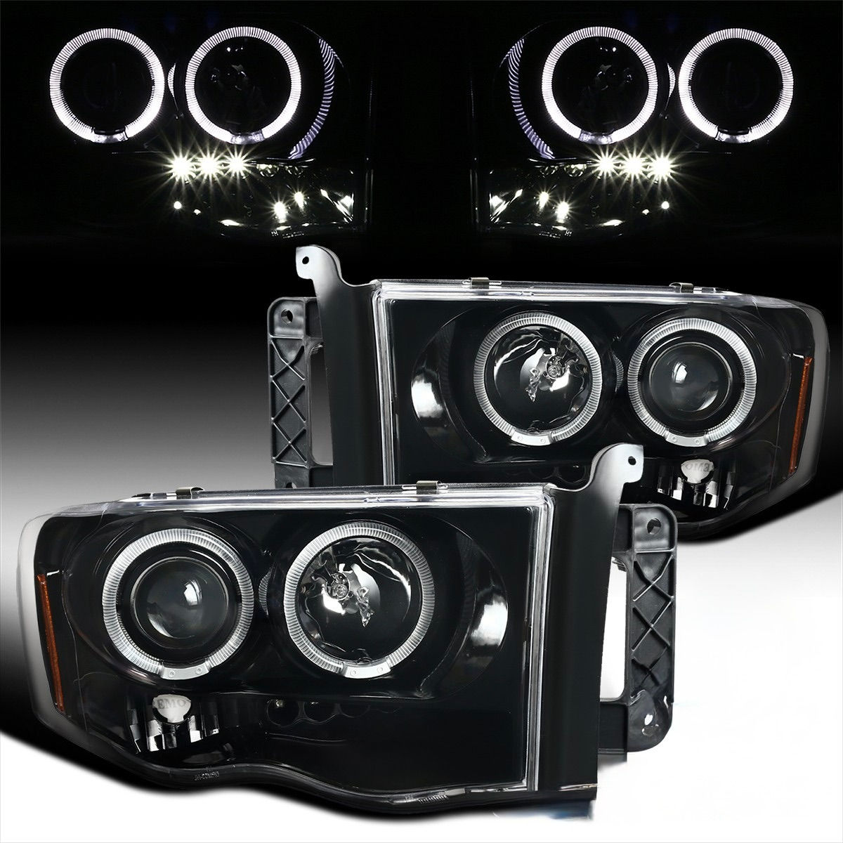 2002-2005 Dodge Ram Double Halo Projector Headlights