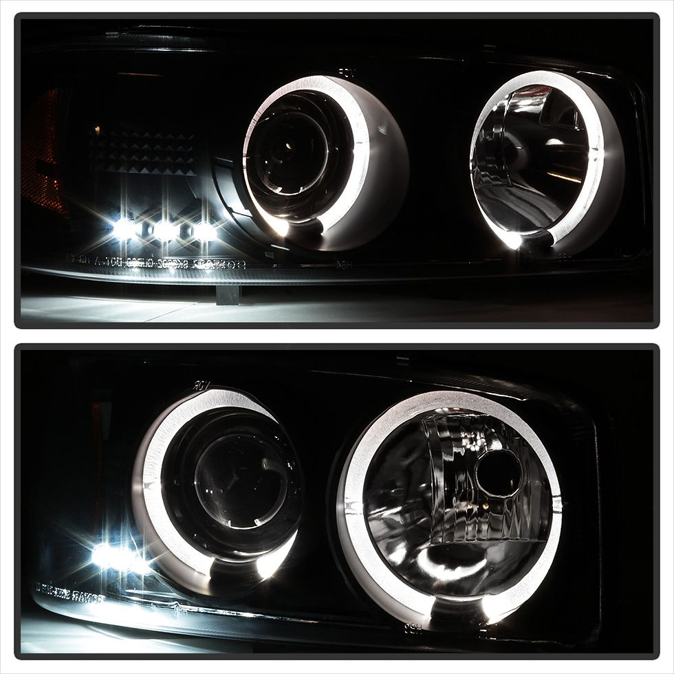 Thumbnail: 1999-2006 GMC Sierra Smoked LED Halo Headlights & Bumper Lamp