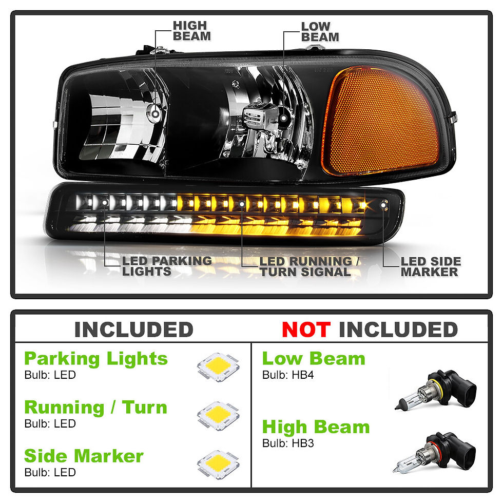 Thumbnail: 1999-2006 GMC Sierra LED Black Headlights