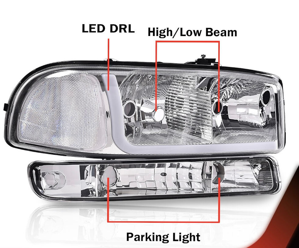 Thumbnail: 1999-2006 GMC Yukon Single Bar Chrome &amp; Clear Headlights