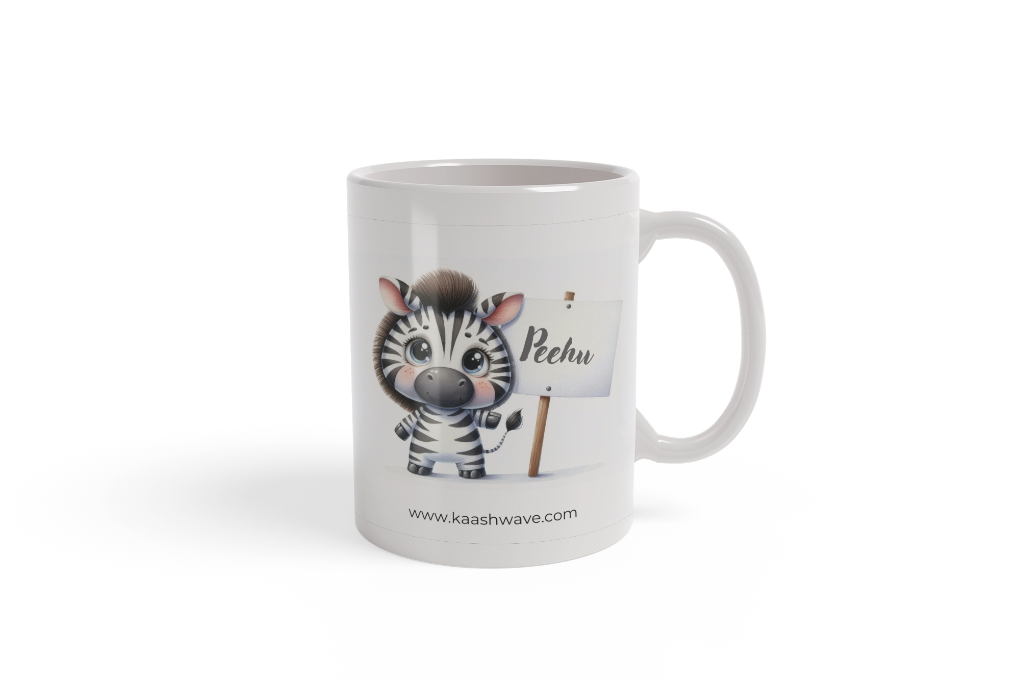 Zebra with name plate kids Coffee Mug