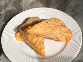 two sourdough discard and herb cheese scones