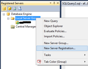 SSMS Registered Servers