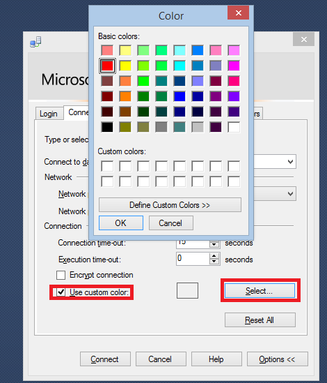 SSMS Use Custom Color