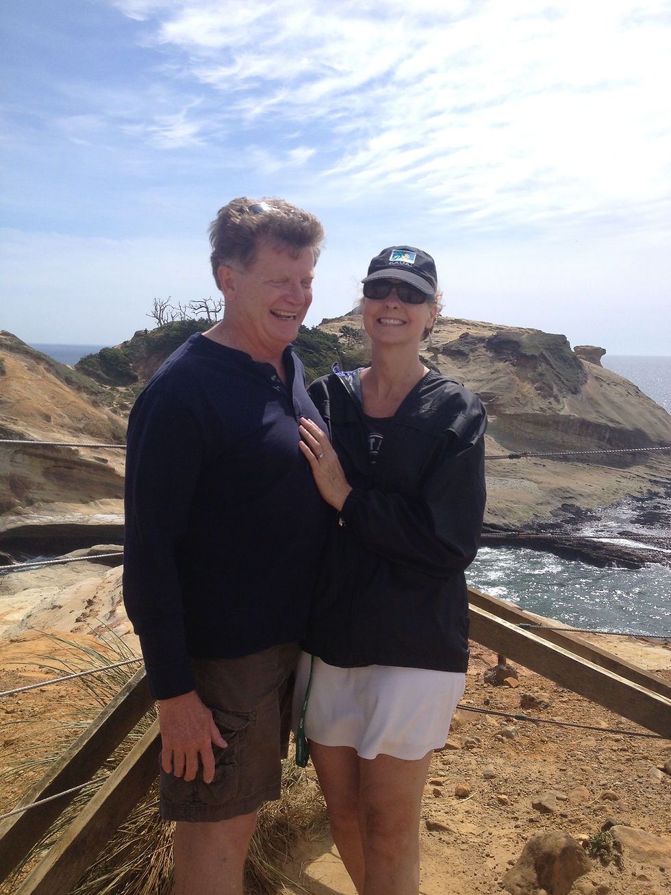 Scott and Rhonda at Cape Kiwanis on the Oregon Coast nine days before his stroke.