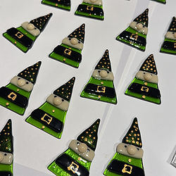 Christmas elves made in a glass fusion workshop