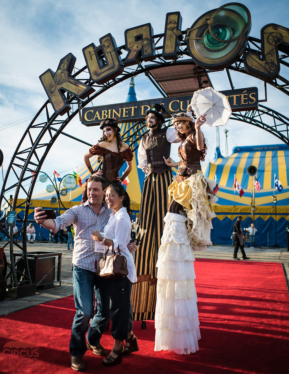 Posing for a selfie at the Cirque Du Soleil's Kurios Show Grand Opening in Houston Texas