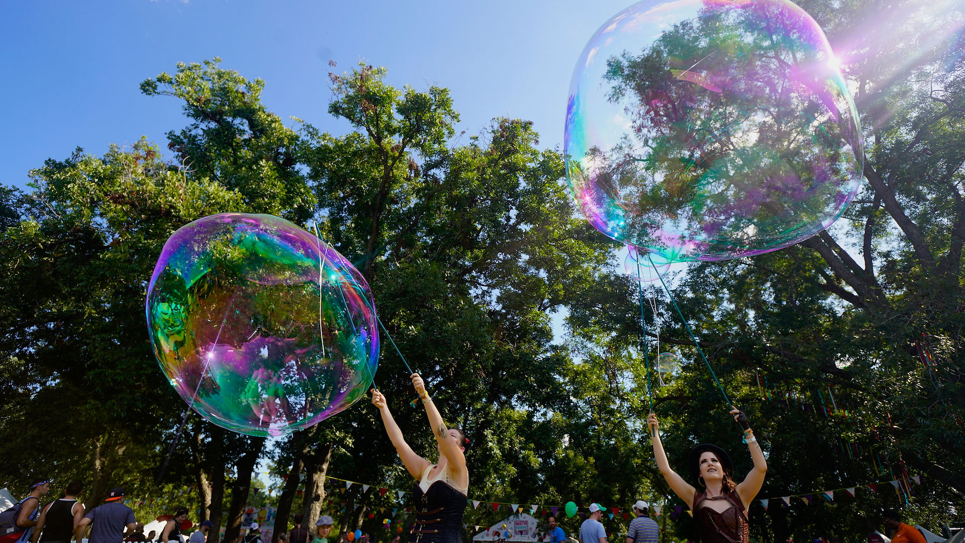 Captivating Colorful Art, Circus Picnic Party The 1812 Steampunk Aeronauts Landed at Art Outside and ACL, Austin Texas Entertainment Party Ideas