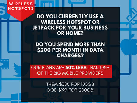 WIRELESS HOTSPOTS AVAILABLE NOW!