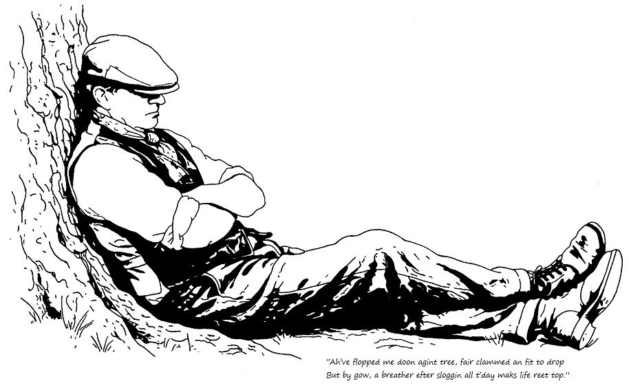 Farmer Having A Nap- Print With Dialect