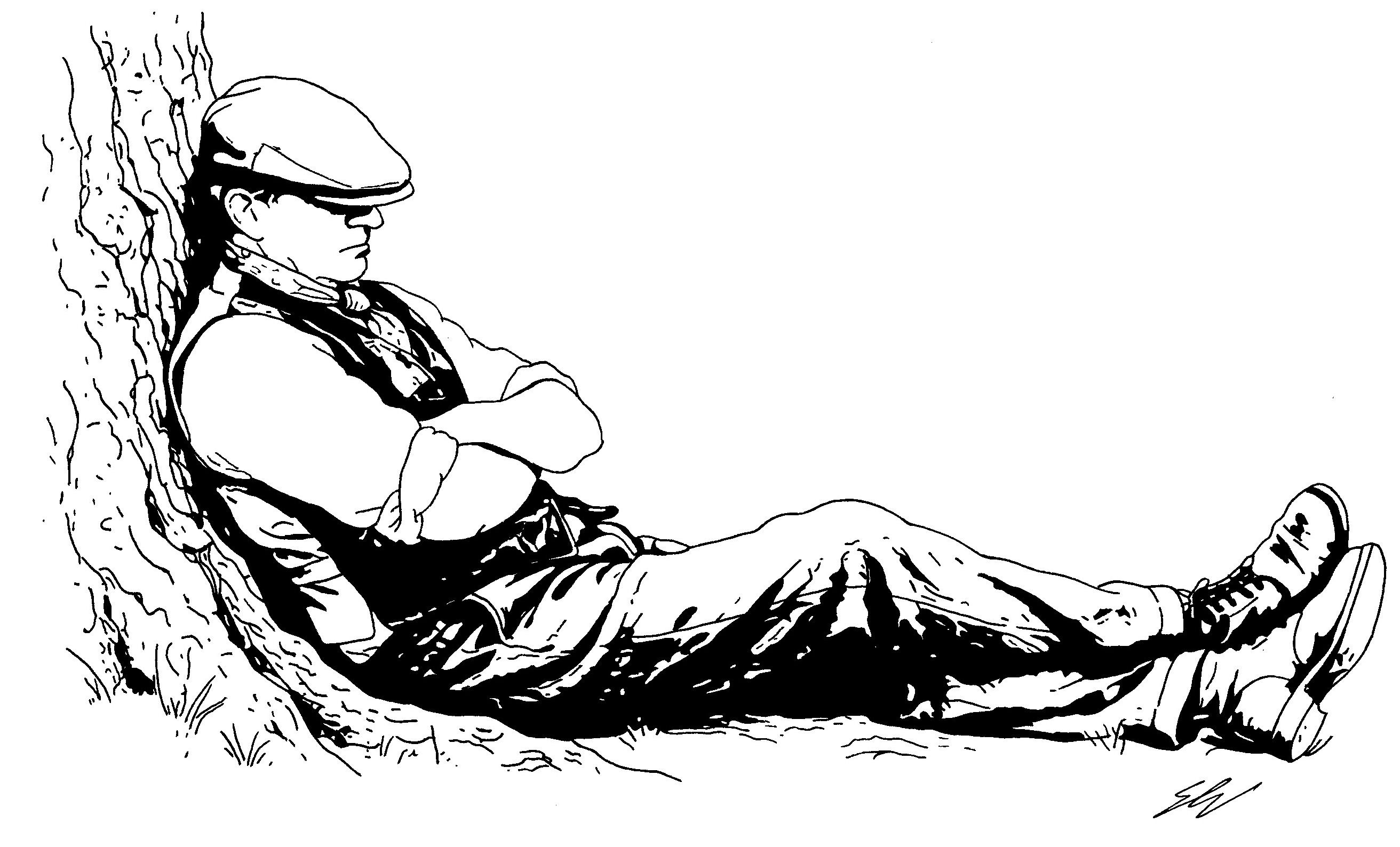 Farmer Having A Nap - Original Art Work